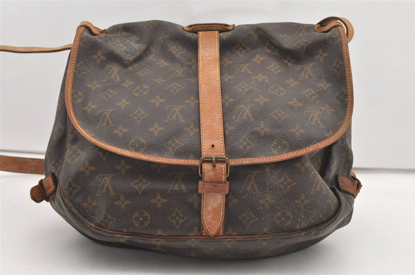 Authentic Louis Vuitton Monogram Saumur 35 Shoulder Cross Bag M42254 LV 2104J