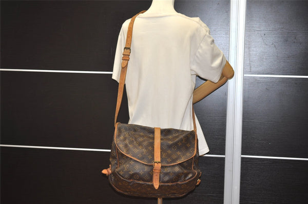 Authentic Louis Vuitton Monogram Saumur 35 Shoulder Cross Bag M42254 LV 2104J