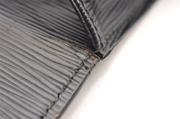 Authentic Louis Vuitton Epi Cartouchiere MM Shoulder Bag Black M52242 LV 2105I