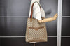 Authentic GUCCI Web Sherry Line Shoulder Tote Bag GG PVC Leather Brown 2109I