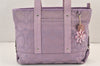 Authentic COACH Signature 2Way Tote Bag Canvas Enamel F18844 Purple 2109K