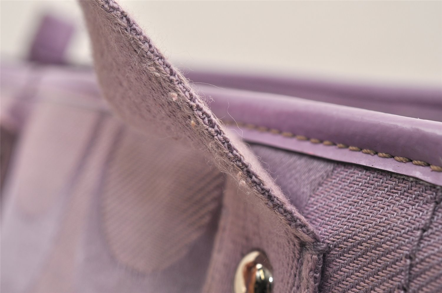Authentic COACH Signature 2Way Tote Bag Canvas Enamel F18844 Purple 2109K
