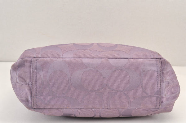 Authentic COACH Signature 2Way Tote Bag Canvas Enamel F18844 Purple 2109K