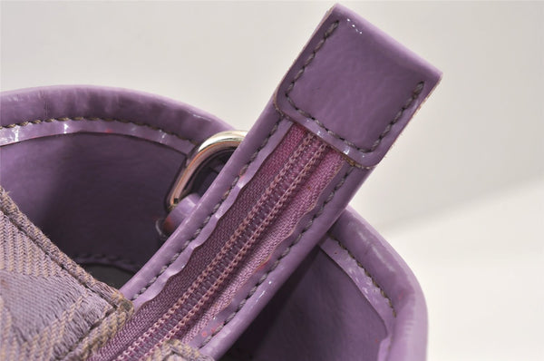 Authentic COACH Signature 2Way Tote Bag Canvas Enamel F18844 Purple 2109K
