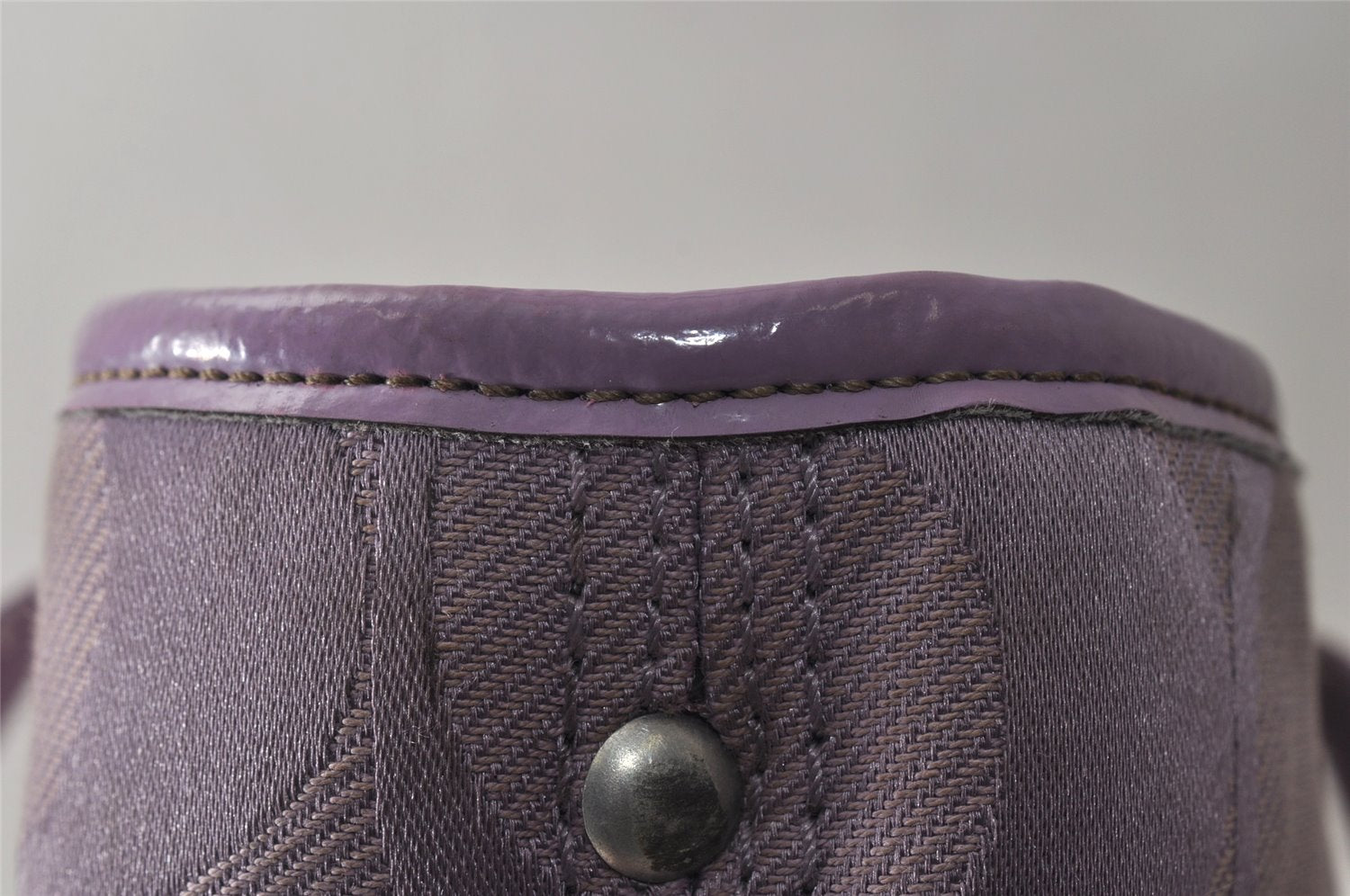 Authentic COACH Signature 2Way Tote Bag Canvas Enamel F18844 Purple 2109K