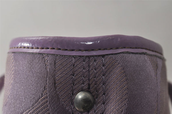 Authentic COACH Signature 2Way Tote Bag Canvas Enamel F18844 Purple 2109K