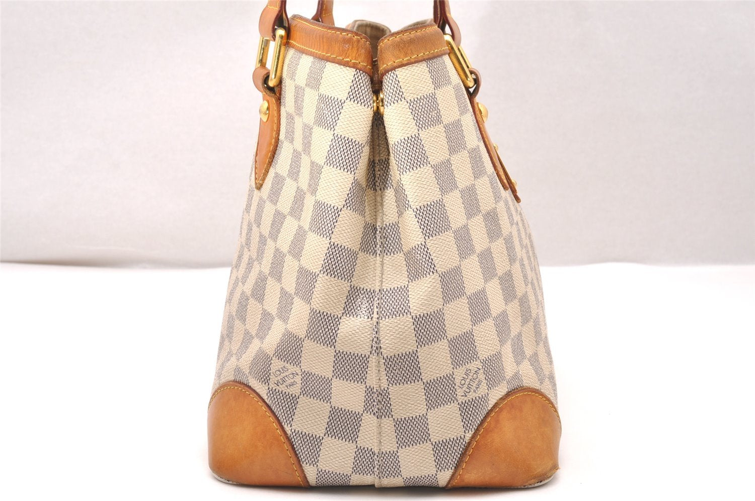 Authentic Louis Vuitton Damier Azur Hampstead PM N51207 Shoulder Tote Bag 2110J