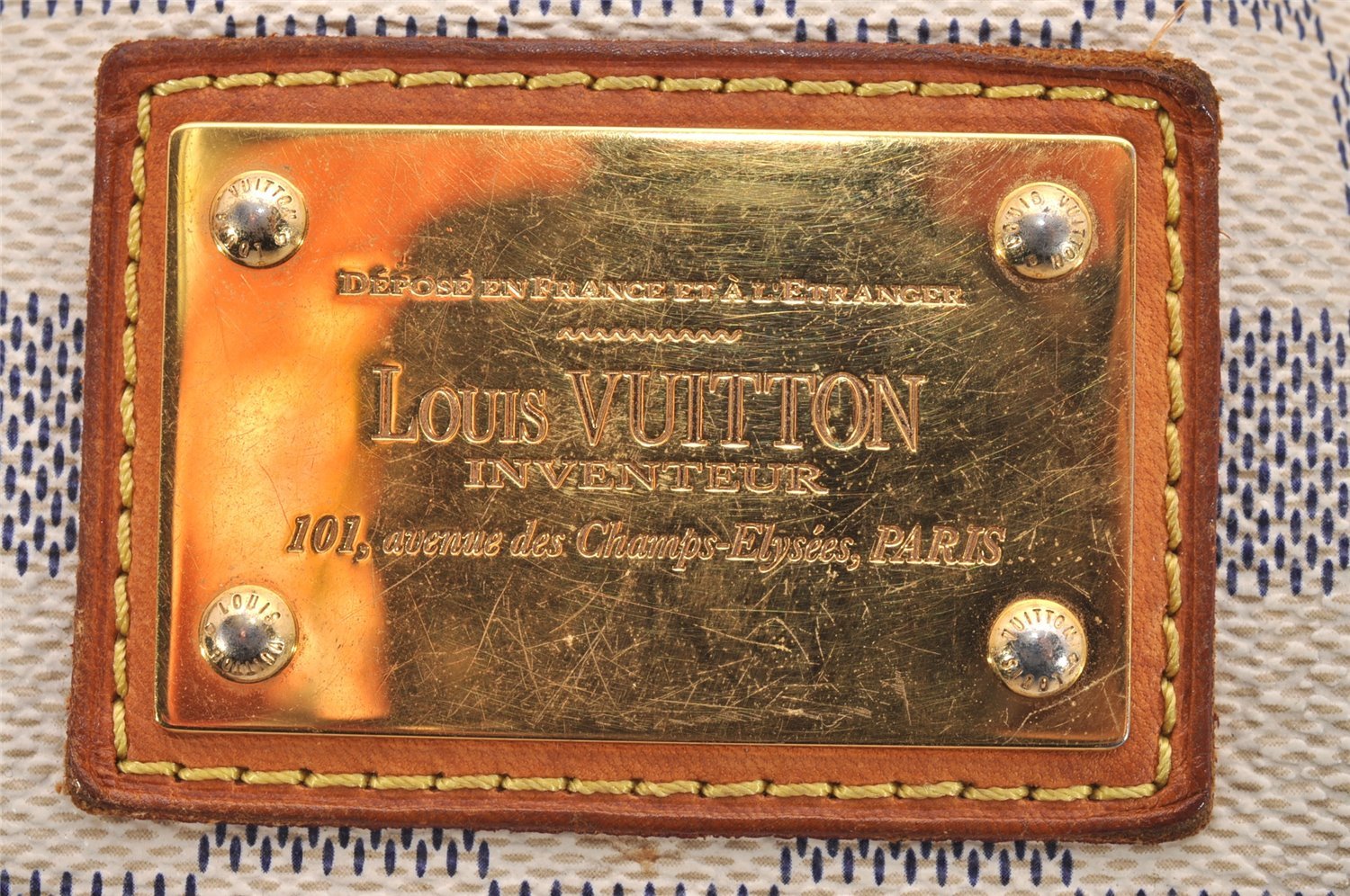 Authentic Louis Vuitton Damier Azur Hampstead PM N51207 Shoulder Tote Bag 2110J