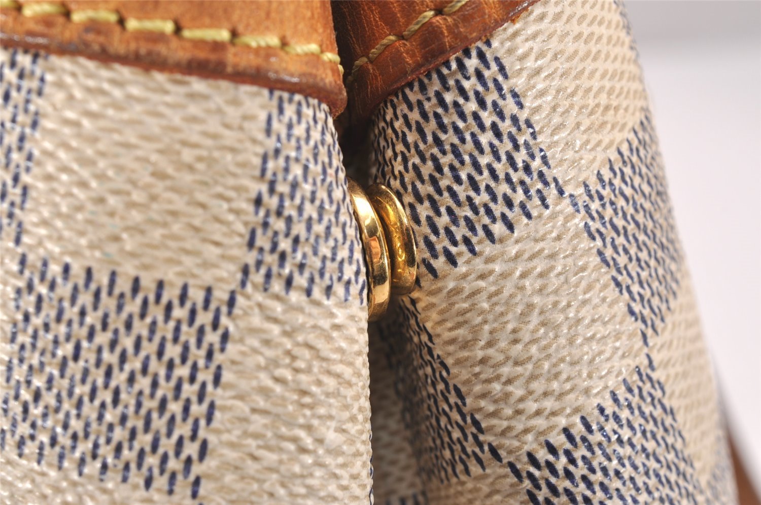 Authentic Louis Vuitton Damier Azur Hampstead PM N51207 Shoulder Tote Bag 2110J