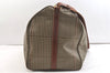 Authentic POLO Ralph Lauren Check PVC Leather Travel Boston Bag Brown 2110K