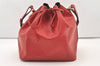 Authentic Louis Vuitton Epi Petit Noe Shoulder Drawstring Bag M44107 Red 2111J