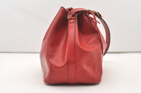 Authentic Louis Vuitton Epi Petit Noe Shoulder Drawstring Bag M44107 Red 2111J