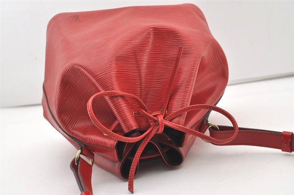Authentic Louis Vuitton Epi Petit Noe Shoulder Drawstring Bag M44107 Red 2111J