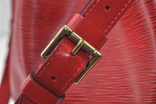 Authentic Louis Vuitton Epi Petit Noe Shoulder Drawstring Bag M44107 Red 2111J