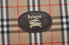 Authentic Burberrys Nova Check Clutch Hand Bag Patter Canvas Leather Beige 2111K