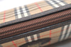 Authentic Burberrys Nova Check Clutch Hand Bag Patter Canvas Leather Beige 2111K