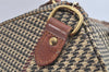 Authentic POLO Ralph Lauren Check PVC Leather 2Way Boston Hand Bag Brown 2112K