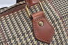 Authentic POLO Ralph Lauren Check PVC Leather 2Way Boston Hand Bag Brown 2112K