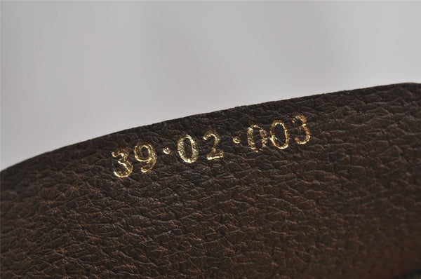 Authentic GUCCI Web Sherry Line Shoulder Tote Bag GG PVC Leather Brown 2113I