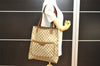 Authentic GUCCI Web Sherry Line Shoulder Tote Bag GG PVC Leather Brown 2113I