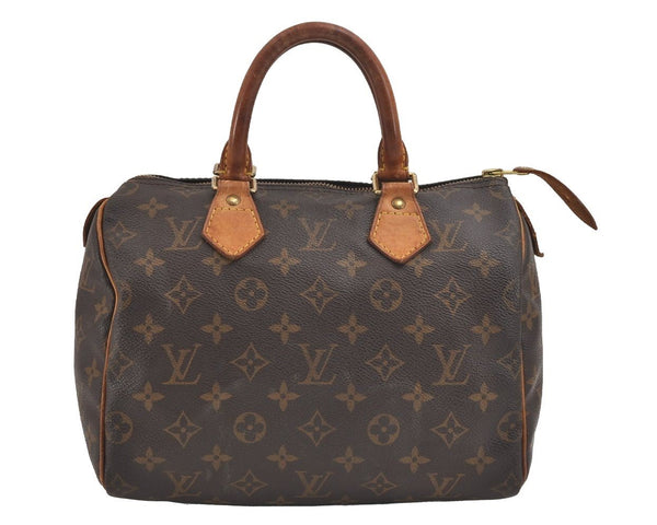 Authentic Louis Vuitton Monogram Speedy 25 Boston Hand Bag M41528 LV 2113J