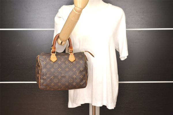 Authentic Louis Vuitton Monogram Speedy 25 Boston Hand Bag M41528 LV 2113J