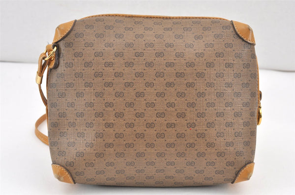 Authentic GUCCI Micro GG PVC Leather Shoulder Cross Body Bag Brown Junk 2113K