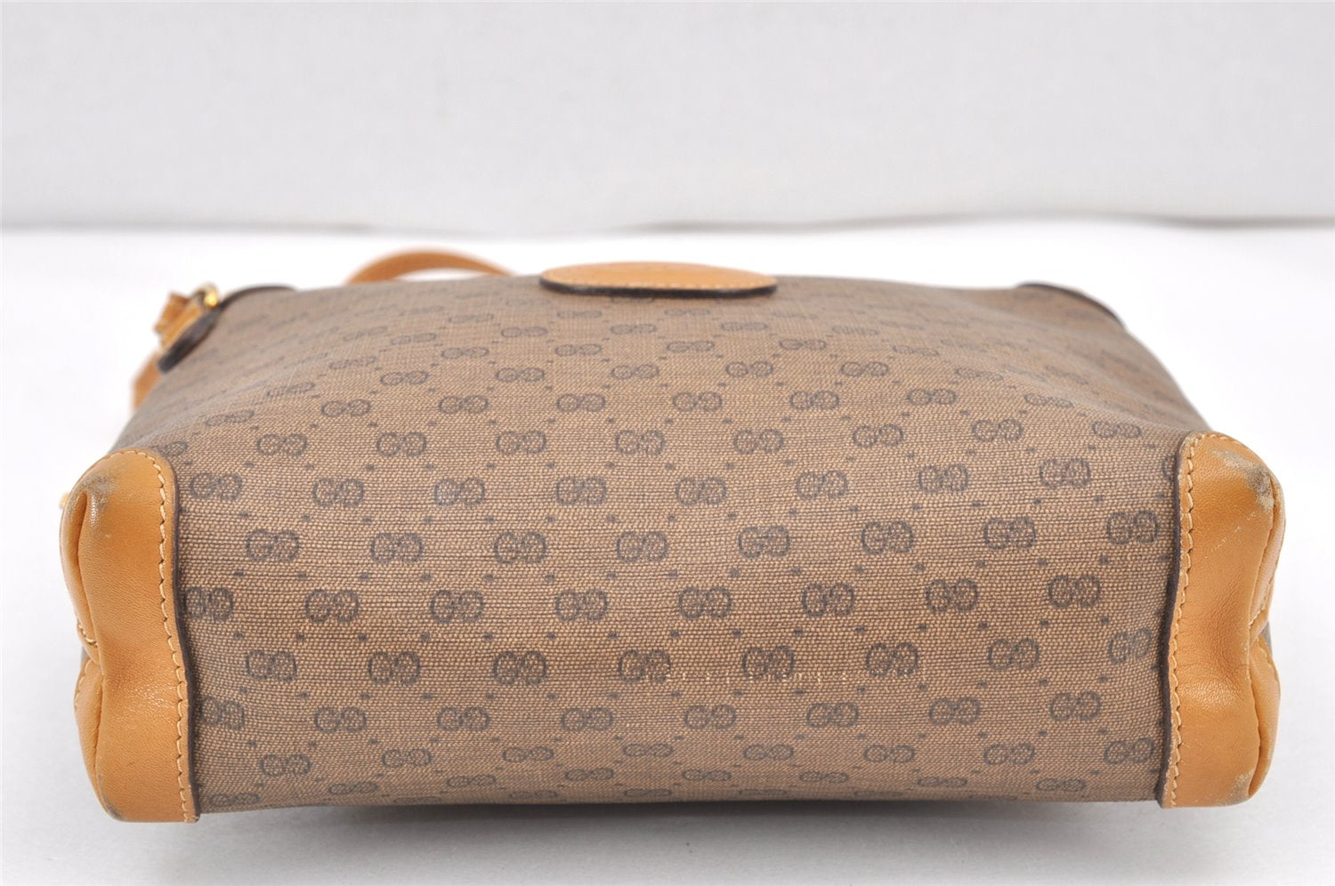 Authentic GUCCI Micro GG PVC Leather Shoulder Cross Body Bag Brown Junk 2113K