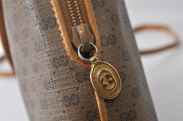 Authentic GUCCI Micro GG PVC Leather Shoulder Cross Body Bag Brown Junk 2113K