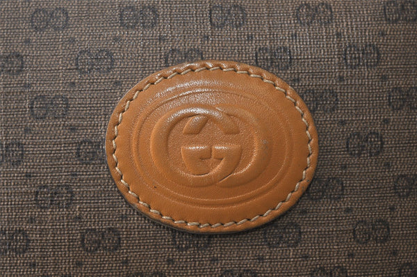 Authentic GUCCI Micro GG PVC Leather Shoulder Cross Body Bag Brown Junk 2113K