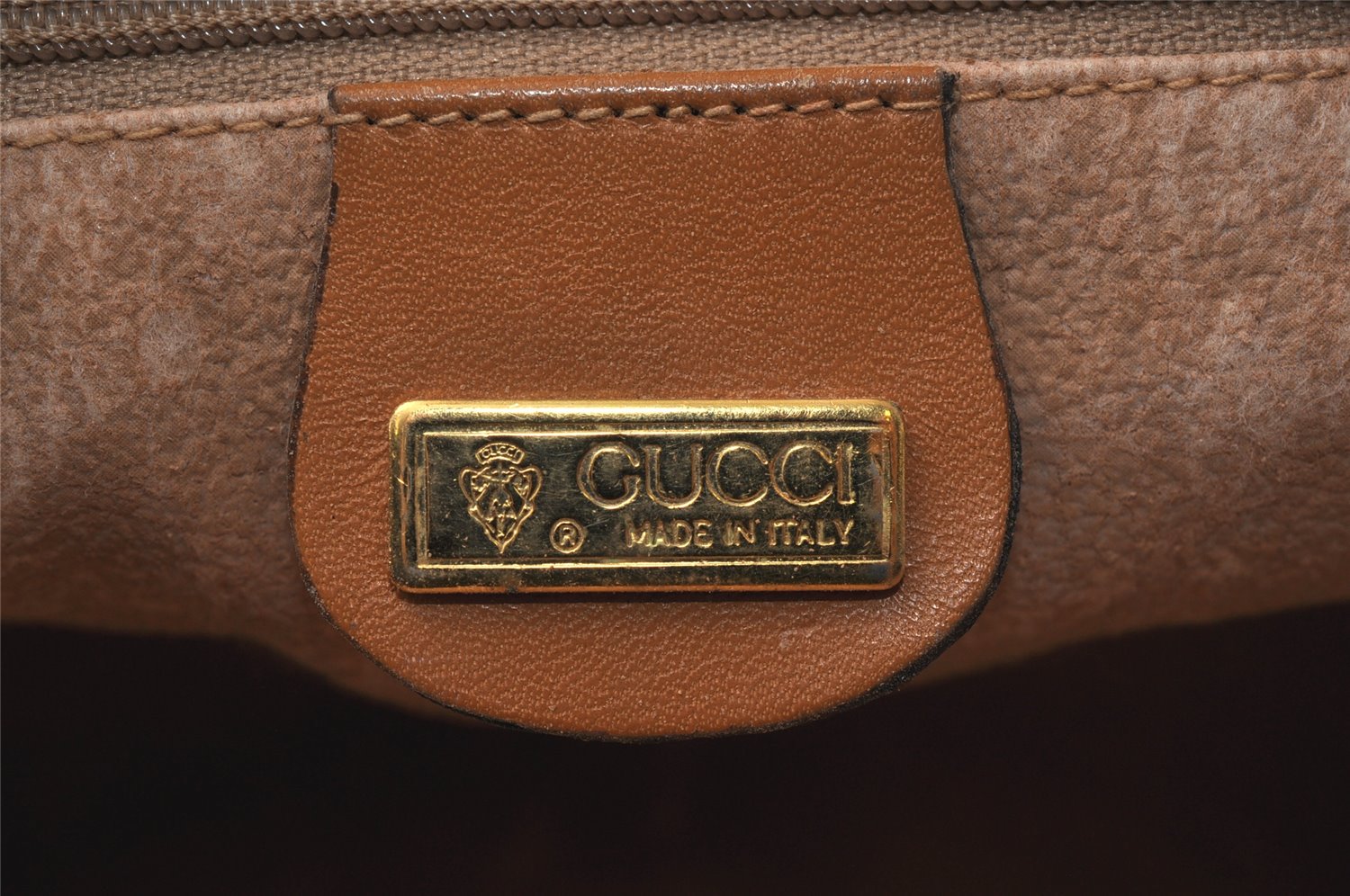 Authentic GUCCI Micro GG PVC Leather Shoulder Cross Body Bag Brown Junk 2113K