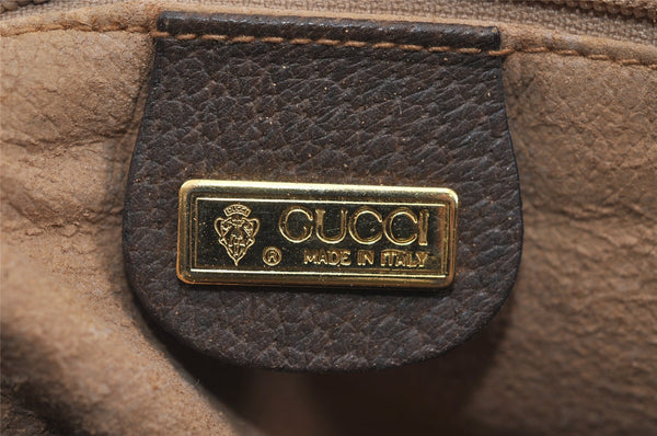 Authentic GUCCI Vintage 2Way Shoulder Hand Tote Bag GG PVC Leather Brown 2114I