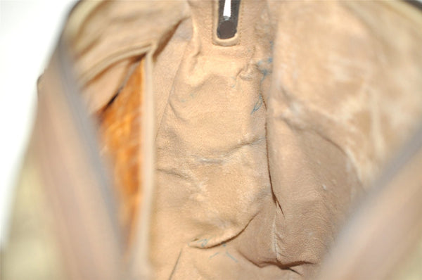 Authentic GUCCI Vintage 2Way Shoulder Hand Tote Bag GG PVC Leather Brown 2114I