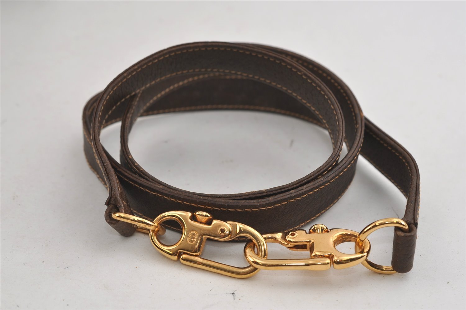 Authentic GUCCI Vintage 2Way Shoulder Hand Tote Bag GG PVC Leather Brown 2114I