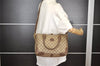 Authentic GUCCI Vintage 2Way Shoulder Hand Tote Bag GG PVC Leather Brown 2114I