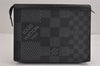 Auth Louis Vuitton Damier Graphite 3D Pochette Voyage MM N60444 Clutch Bag 2115J