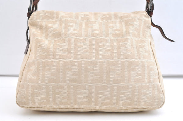 Authentic FENDI Zucca Mamma Baguette Shoulder Bag Canvas Leather Beige 2115K