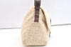 Authentic FENDI Zucca Mamma Baguette Shoulder Bag Canvas Leather Beige 2115K