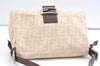 Authentic FENDI Zucca Mamma Baguette Shoulder Bag Canvas Leather Beige 2115K