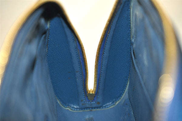 Authentic Louis Vuitton Epi Dauphine GM Cosmetic Pouch Blue M48435 LV 2116I