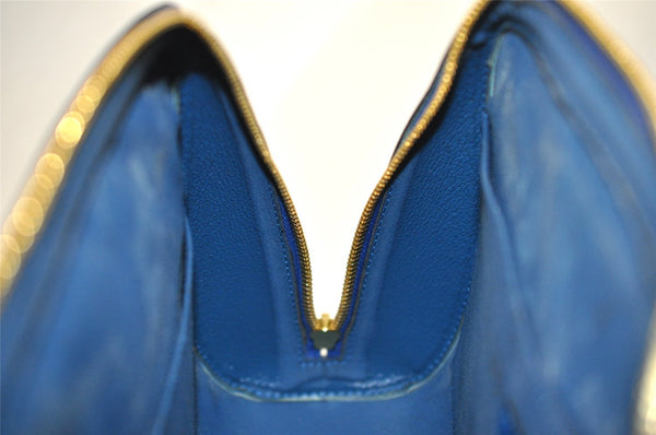 Authentic Louis Vuitton Epi Dauphine GM Cosmetic Pouch Blue M48435 LV 2116I