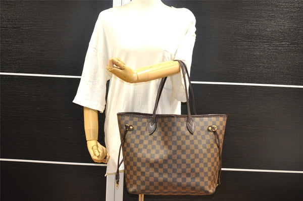 Authentic Louis Vuitton Damier Neverfull MM Shoulder Tote Bag N51105 LV 2117I