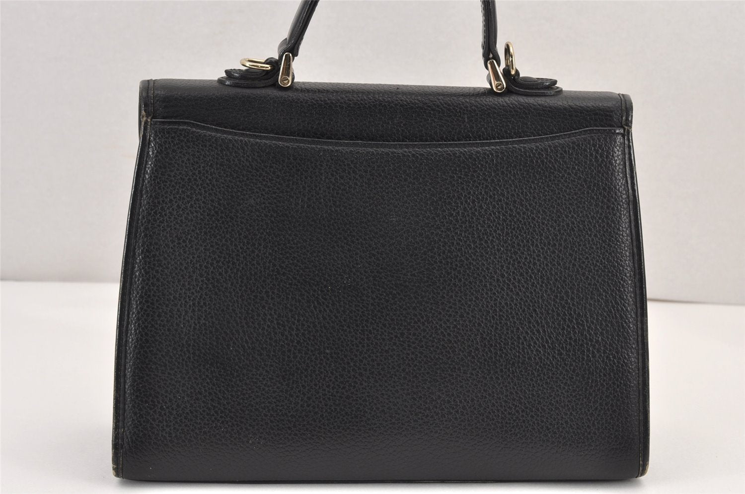 Authentic Burberrys Vintage Leather 2Way Shoulder Hand Bag Purse Black 2117K