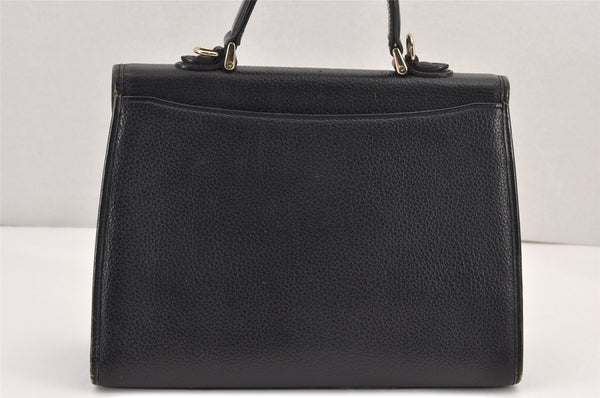 Authentic Burberrys Vintage Leather 2Way Shoulder Hand Bag Purse Black 2117K