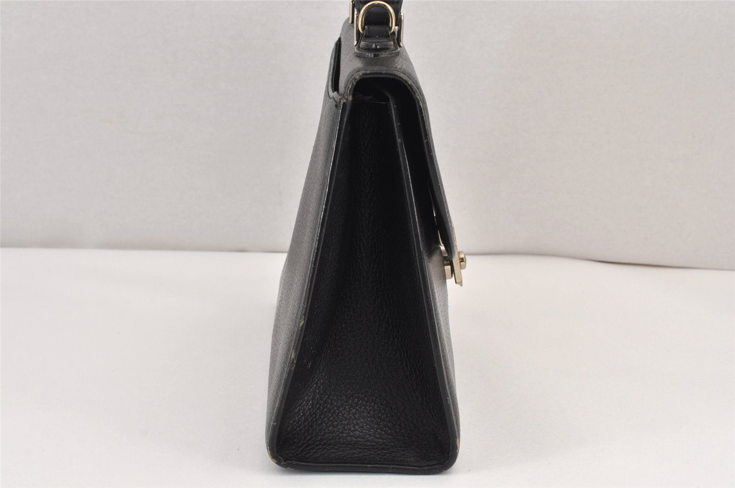 Authentic Burberrys Vintage Leather 2Way Shoulder Hand Bag Purse Black 2117K