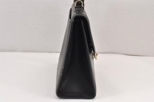 Authentic Burberrys Vintage Leather 2Way Shoulder Hand Bag Purse Black 2117K