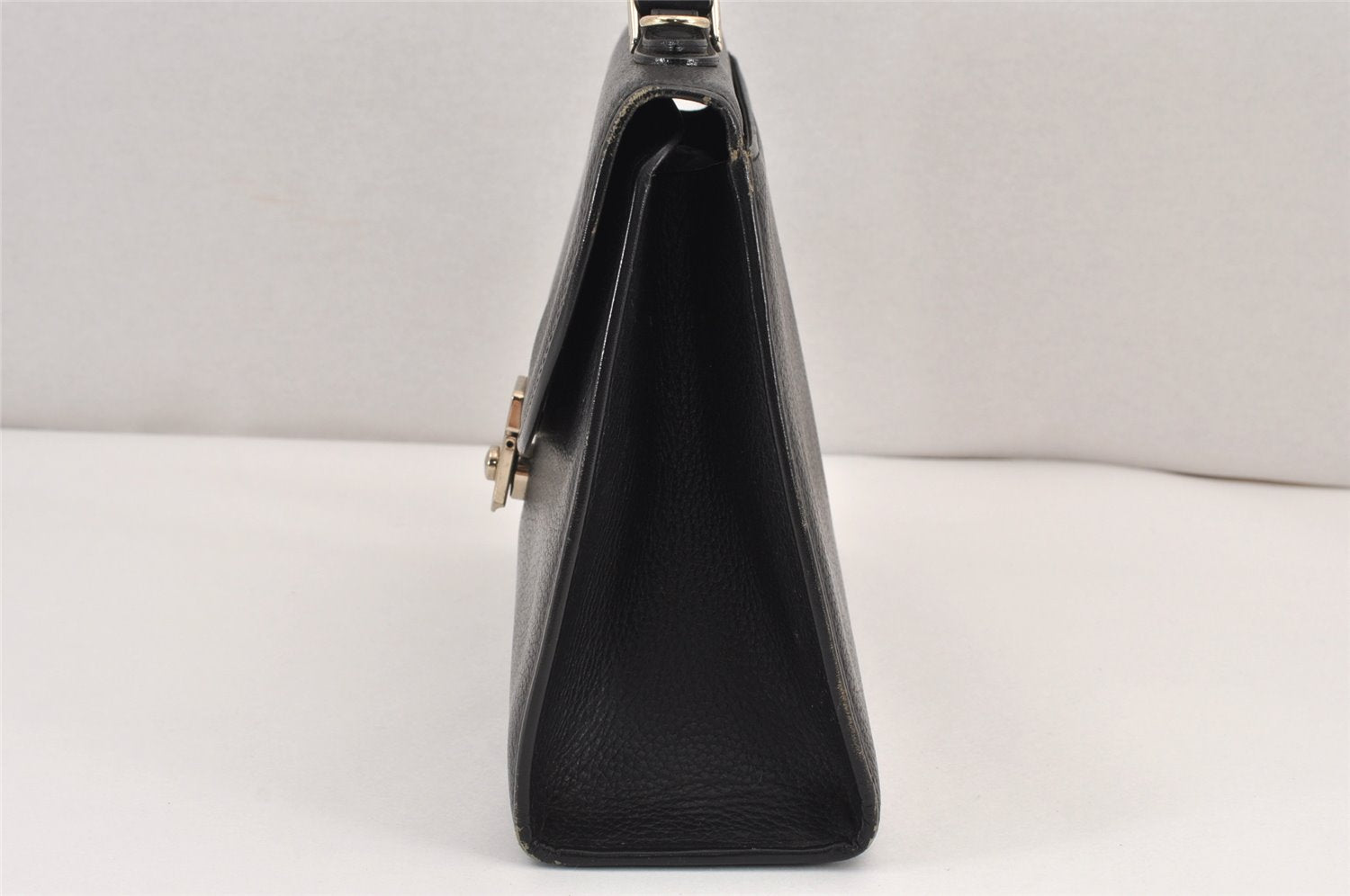 Authentic Burberrys Vintage Leather 2Way Shoulder Hand Bag Purse Black 2117K