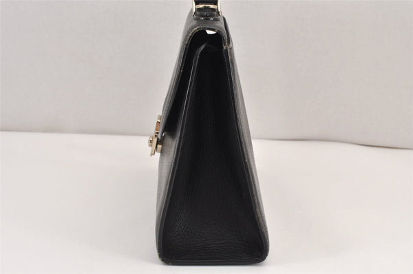 Authentic Burberrys Vintage Leather 2Way Shoulder Hand Bag Purse Black 2117K