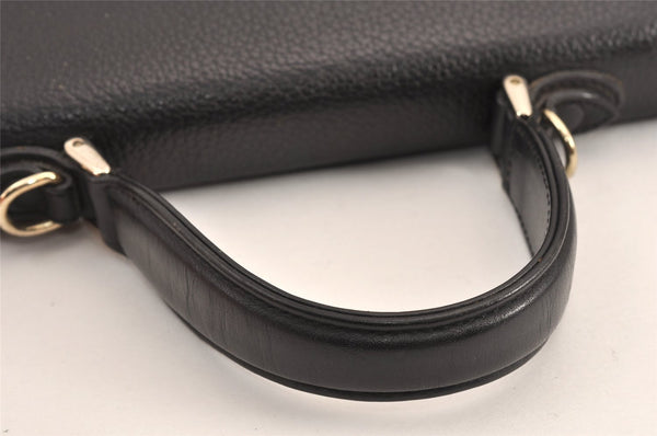 Authentic Burberrys Vintage Leather 2Way Shoulder Hand Bag Purse Black 2117K