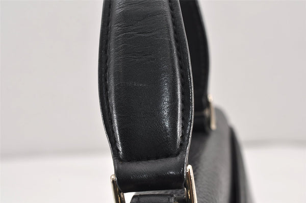 Authentic Burberrys Vintage Leather 2Way Shoulder Hand Bag Purse Black 2117K